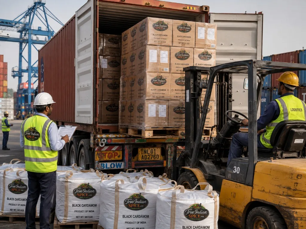 Black Cardamom container loading and export cargo planning
