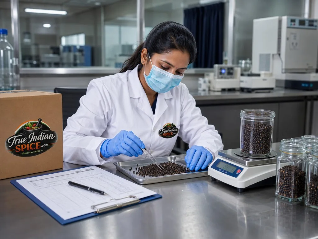 Quality control and lab testing of export Black Pepper
