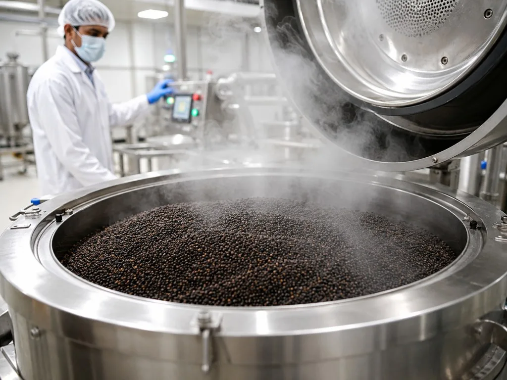 Steam sterilization process option for export Black Pepper