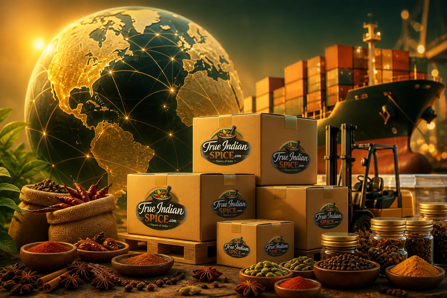 True Indian Spice worldwide export partner for bulk Indian spice shipments