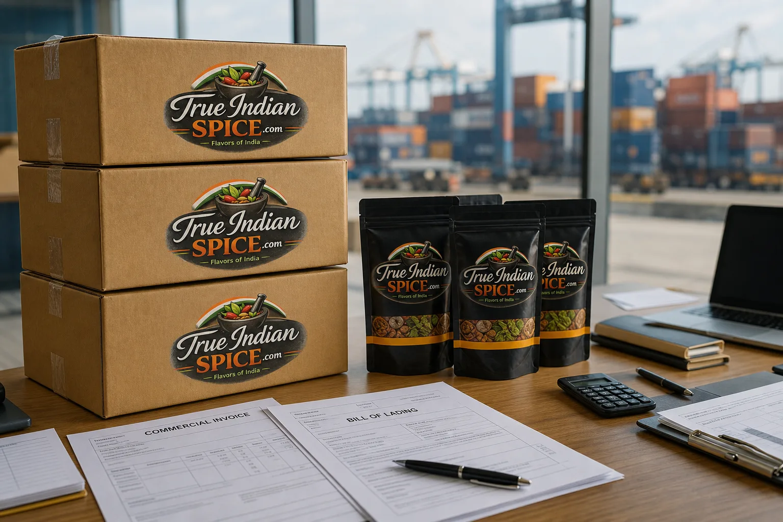 Professional Indian spice export process from inquiry to global container delivery