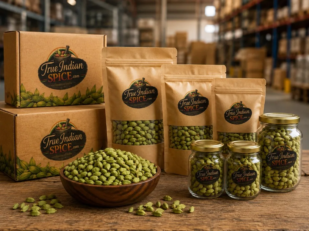 Green Cardamom export packaging options for bulk and retail