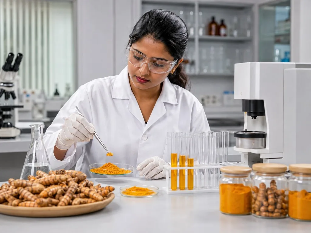 Laboratory quality control for Lakadong Turmeric export lots