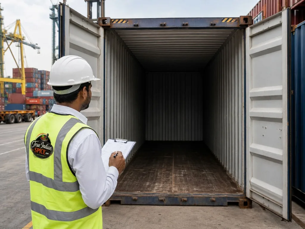 Container inspection and supervised loading for spice export shipments