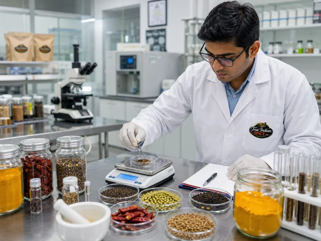 Laboratory analysis of spice samples for moisture purity and food safety