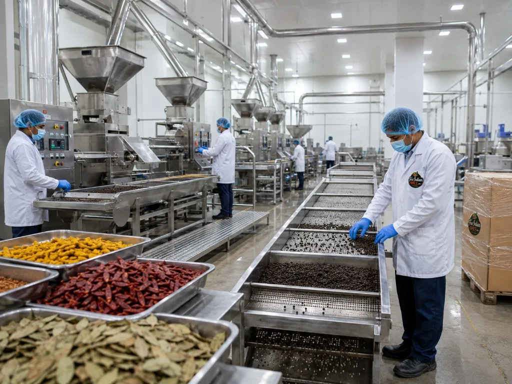 Export processing facility prepared for hygienic spice handling