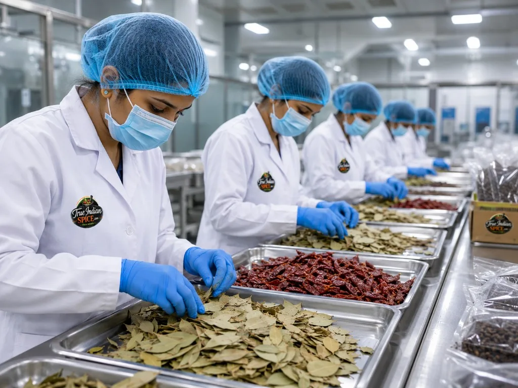 Sorting and grading of export spice lots by size and appearance
